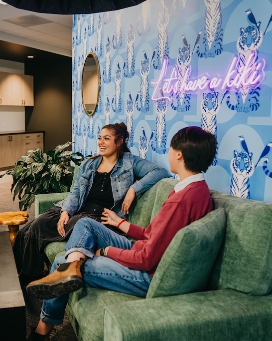 Supportive conversation in a welcoming space during a partial hospitalization program in Denver at Chroma Wellness Center