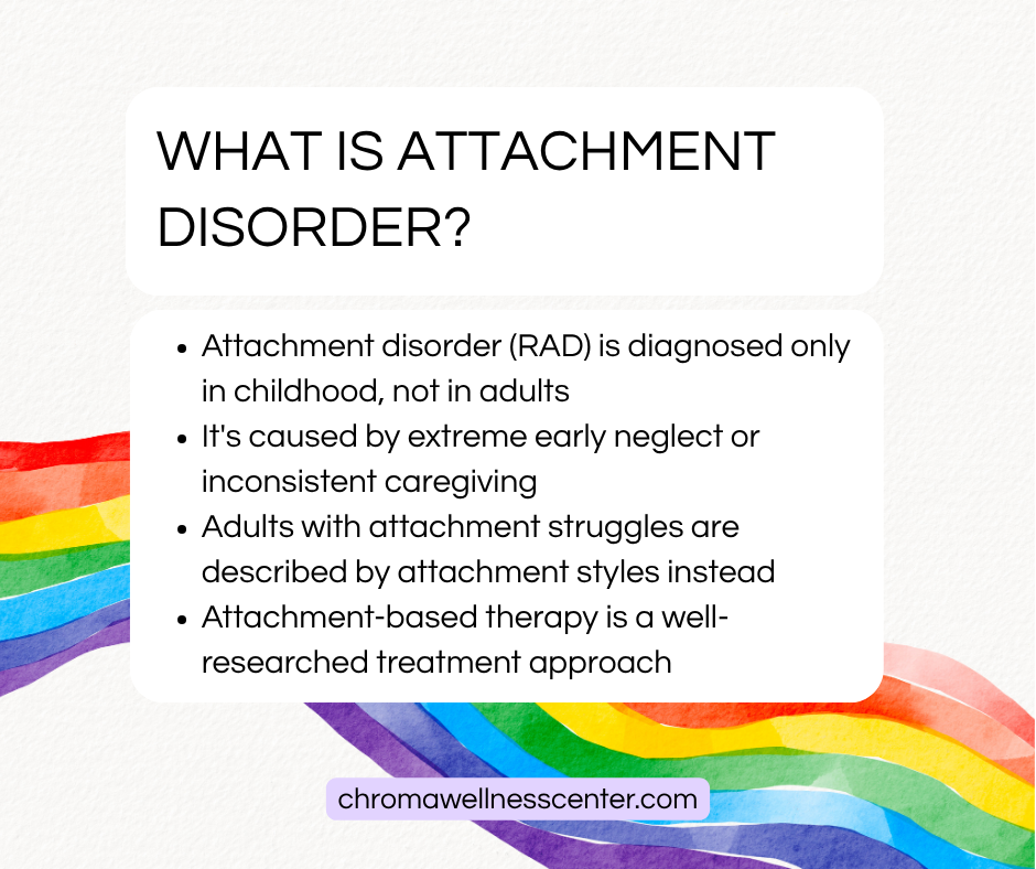 Ellis, E., Yilanli, M., & Saadabadi, A. (2023). Reactive attachment disorder. In StatPearls. StatPearls Publishing. Hutchings, J., Williams, M. E., & Leijten, P. (2023). Attachment, behavior problems and interventions. Frontiers in Child and Adolescent Psychiatry, 2, Article 1156407. Lorenzini, N., & Fonagy, P. (2013). Attachment and personality disorders: A short review. FOCUS, 11(2), 155–166. Thompson, R. A., Simpson, J. A., & Berlin, L. J. (2022). Taking perspective on attachment theory and research: Nine fundamental questions. Attachment & Human Development, 24(5), 543–560.